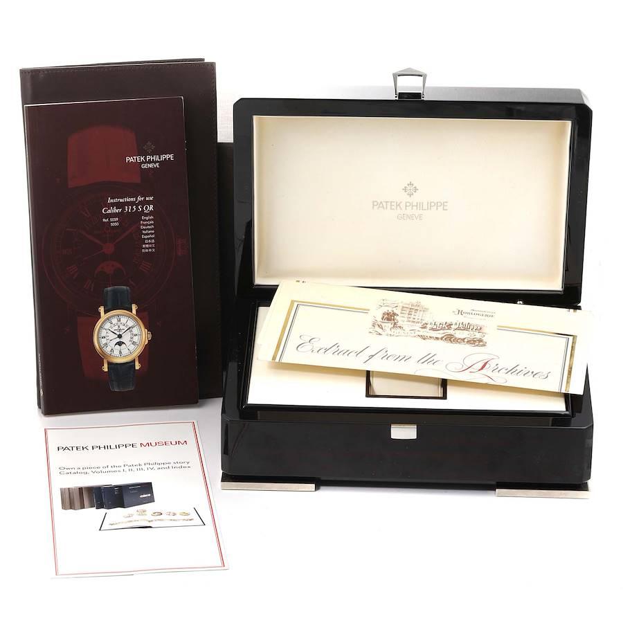 Retrograde Rosgolduhr 5059 mit Schachtel und ewigem Kalender von Patek Philippe im Angebot 6