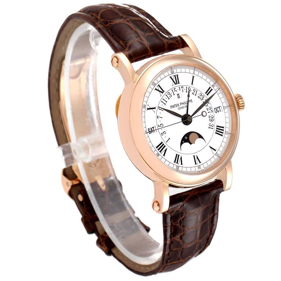 Retrograde Rosgolduhr 5059 mit Schachtel und ewigem Kalender von Patek Philippe im Zustand „Hervorragend“ im Angebot in Atlanta, GA