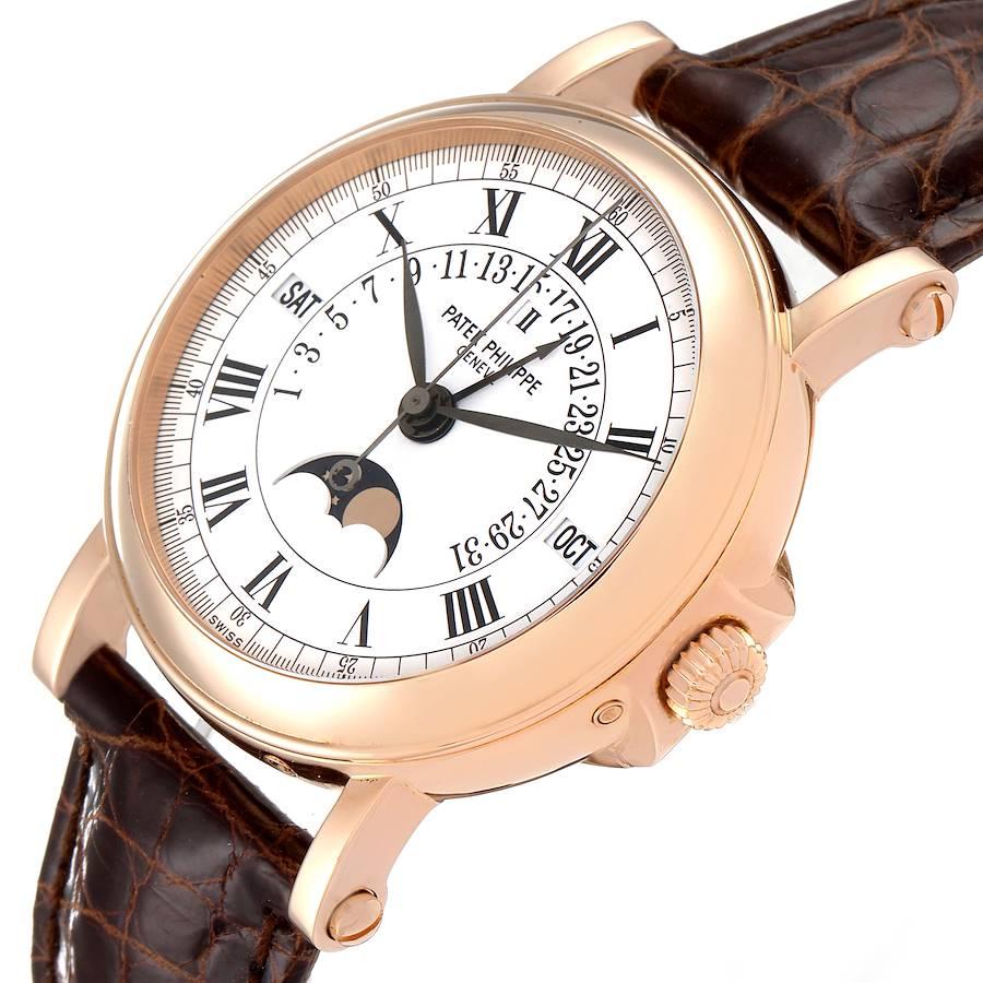 Retrograde Rosgolduhr 5059 mit Schachtel und ewigem Kalender von Patek Philippe im Angebot 1