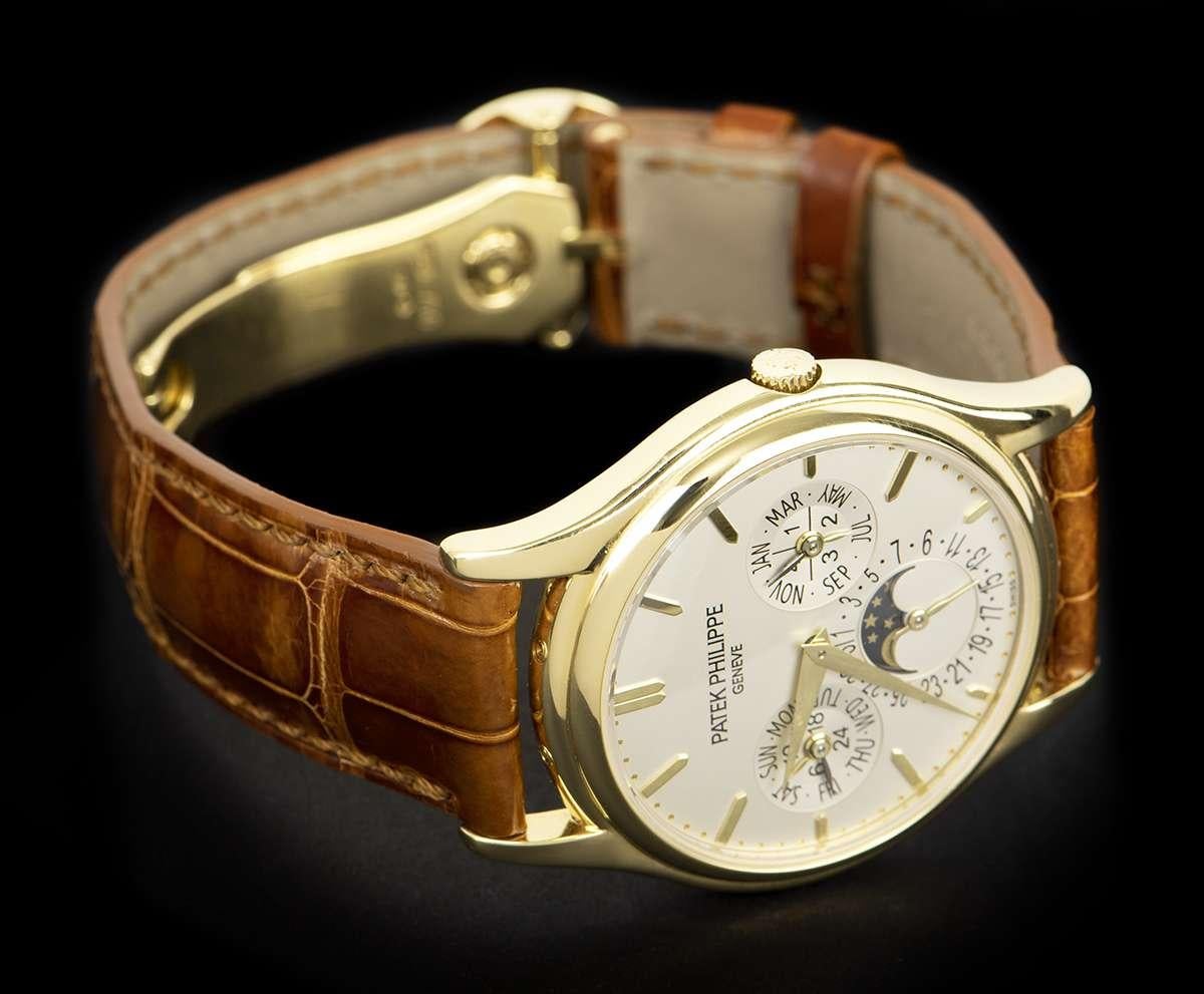 Patek Philippe Perpetual Calendar Yellow Gold Silver Dial 5140J Automatic Watch 1