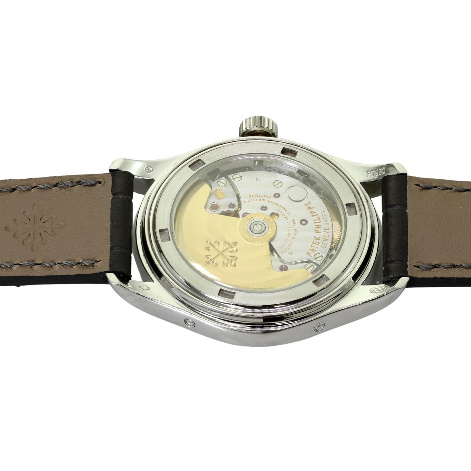 Men's Patek Philippe Platinum Annual Calendar Moonphase Power Reserve Wristwatch For Sale