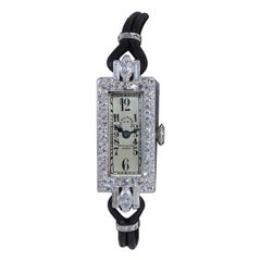 Patek Philippe Platinum Art Deco Hand Made Ladies Dress Watch, Circa 1920's