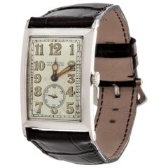 Patek Philippe "42" Platinum Curved Hinged Case Art Deco Watch