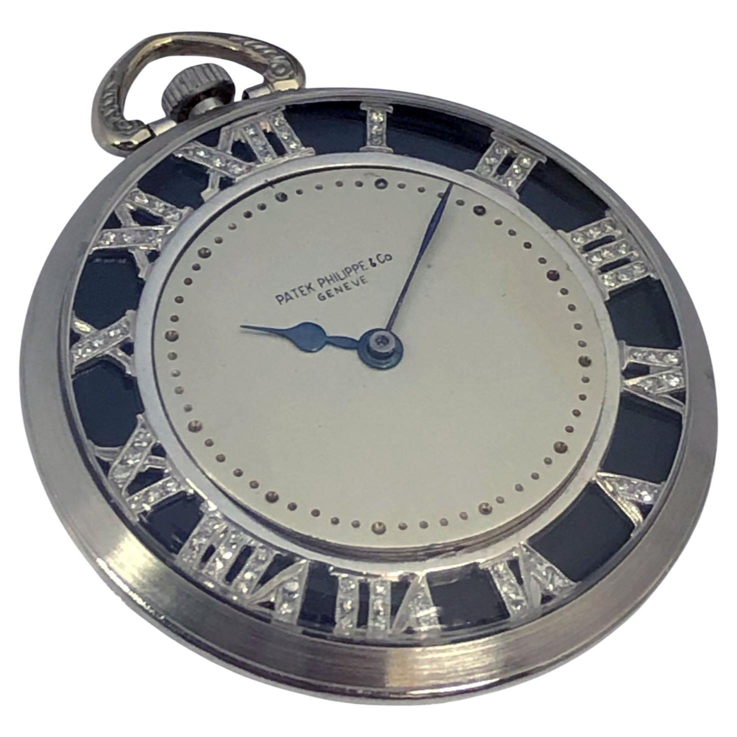Patek Philippe Platinum Diamond Art Deco Pocket Watch