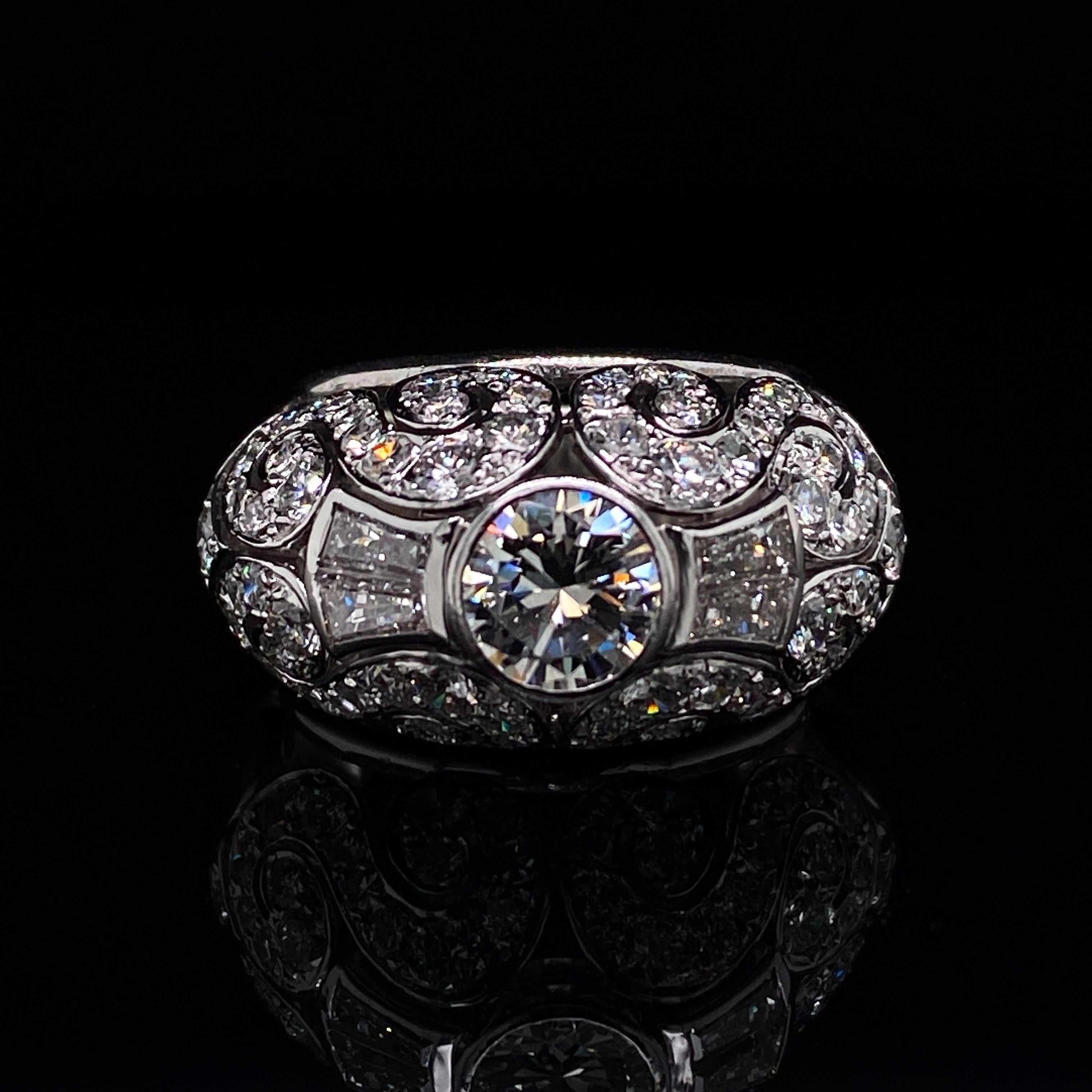 Brilliant Cut Patek Philippe Platinum Diamond Cocktail Ring