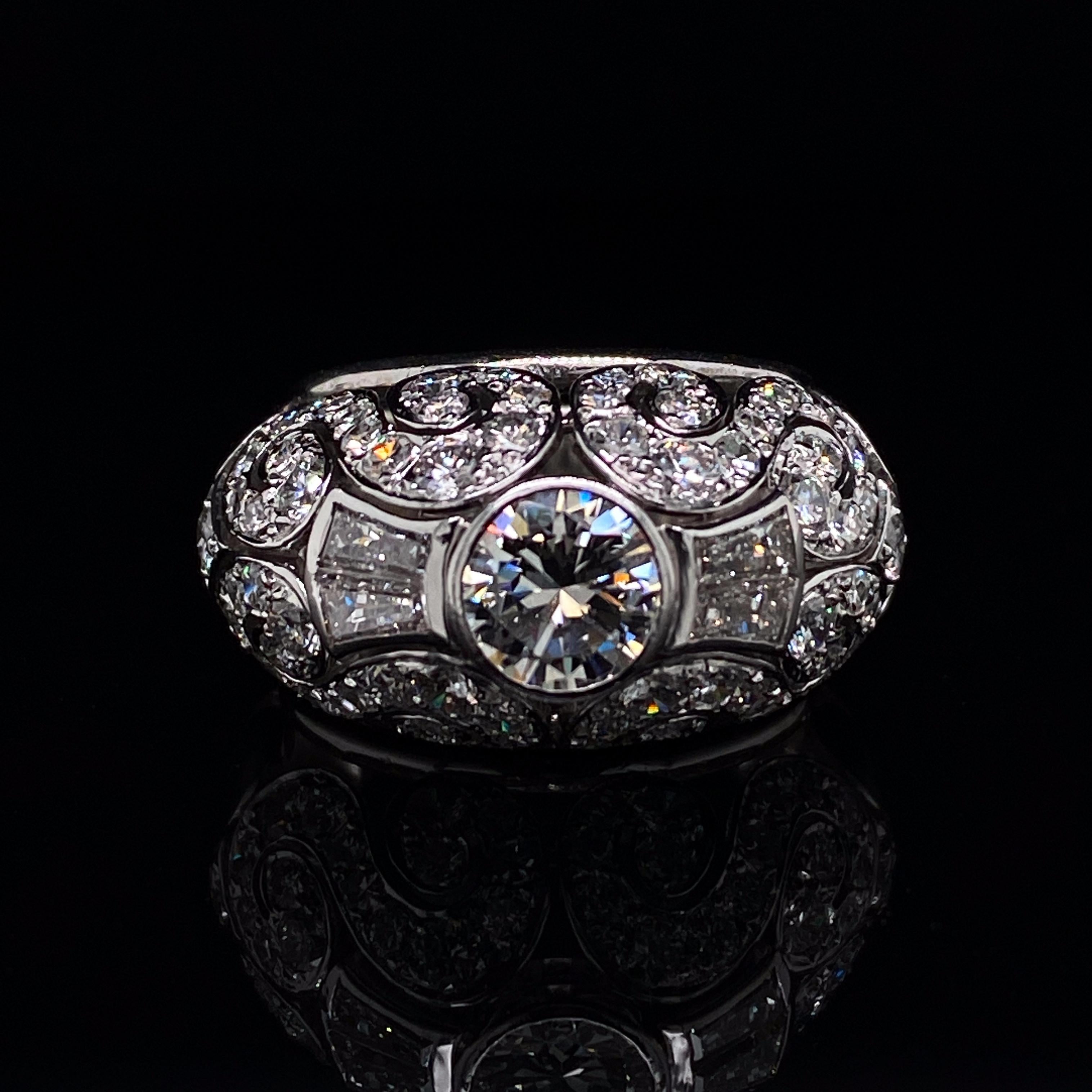 Brilliant Cut Patek Philippe Platinum Diamond Cocktail Ring For Sale