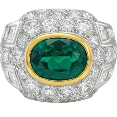 Patek Philippe Platinum Emerald and Diamond Ring