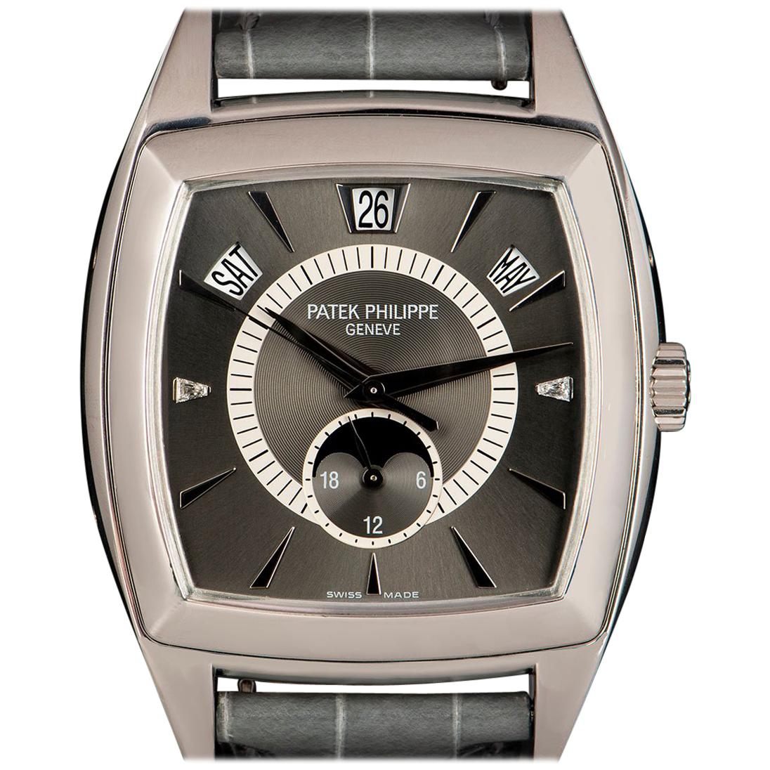 Patek Philippe Platinum Gondolo Annual Calendar Automatic Wristwatch Ref 5135P