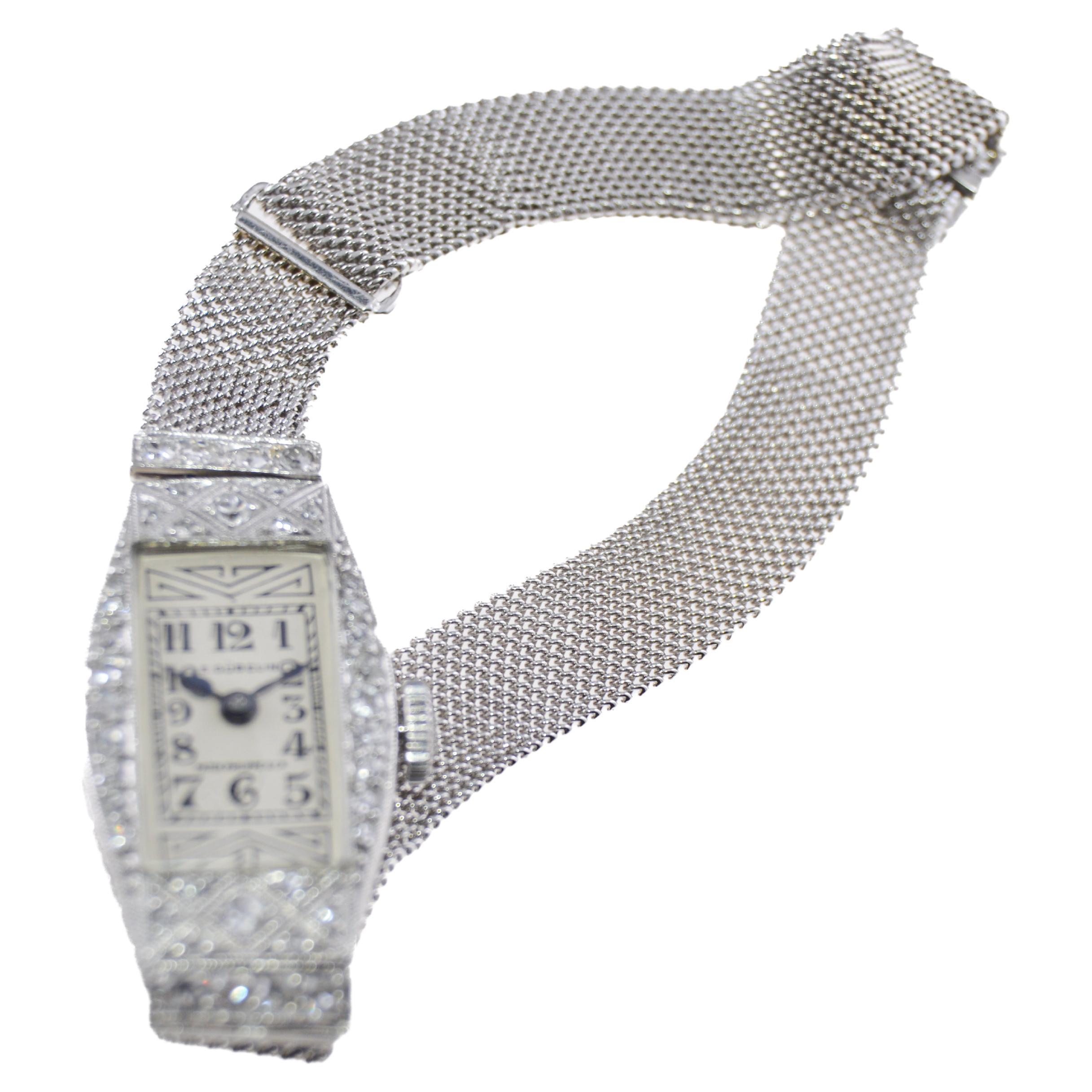  Patek Philippe Platinum Ladies Art Deco Dress Watch circa 1920's Pour femmes 