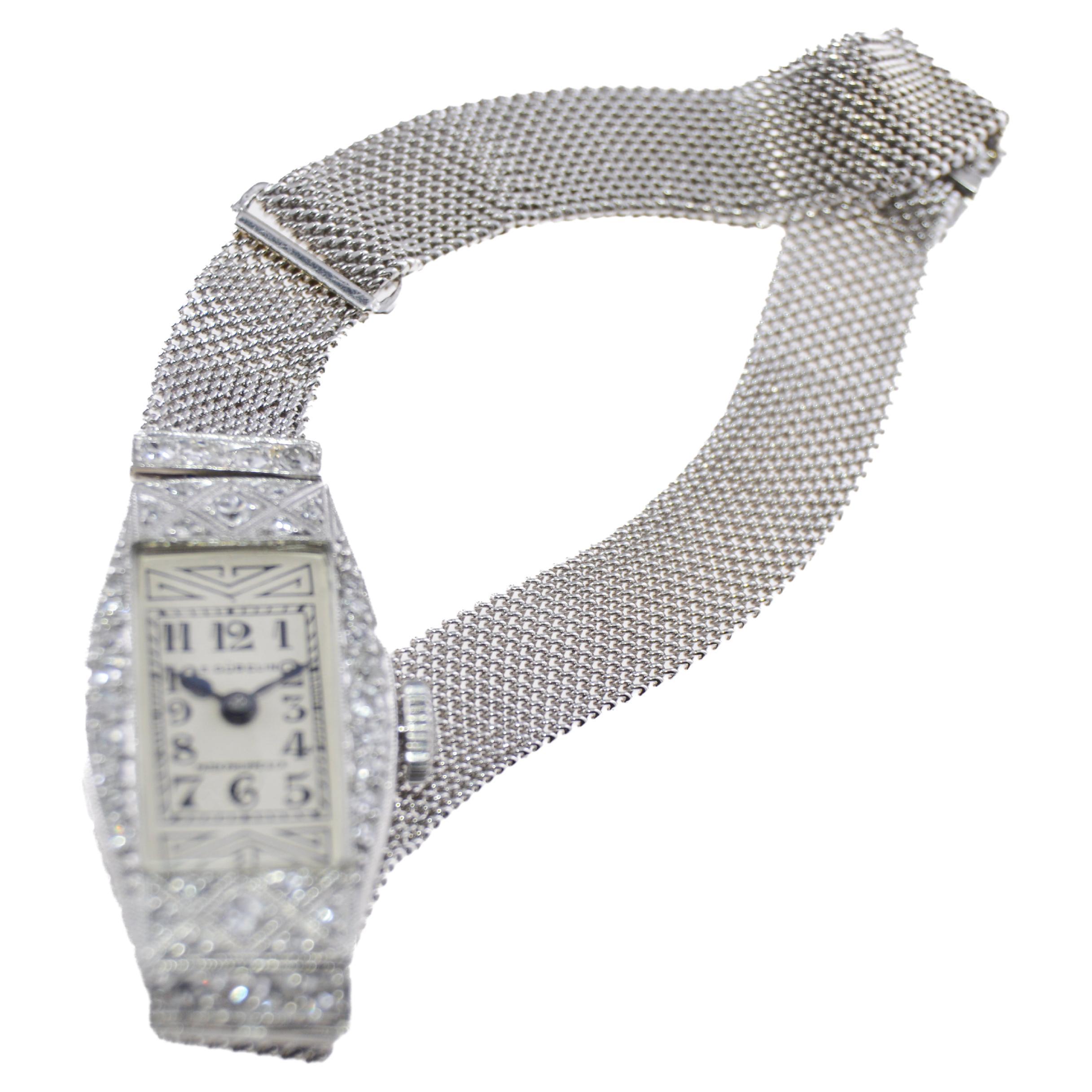 Patek Philippe Platinum Ladies Art Deco Dress Watch circa 1920's  For Sale 1