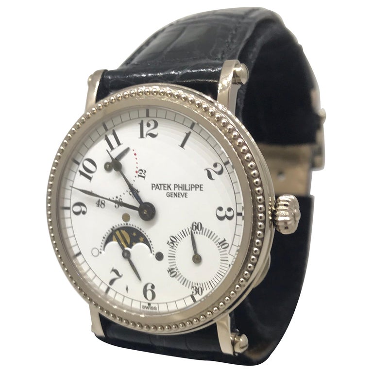 Patek Philippe Platinum Moonphase Power Reserve Automatic Men's Watch