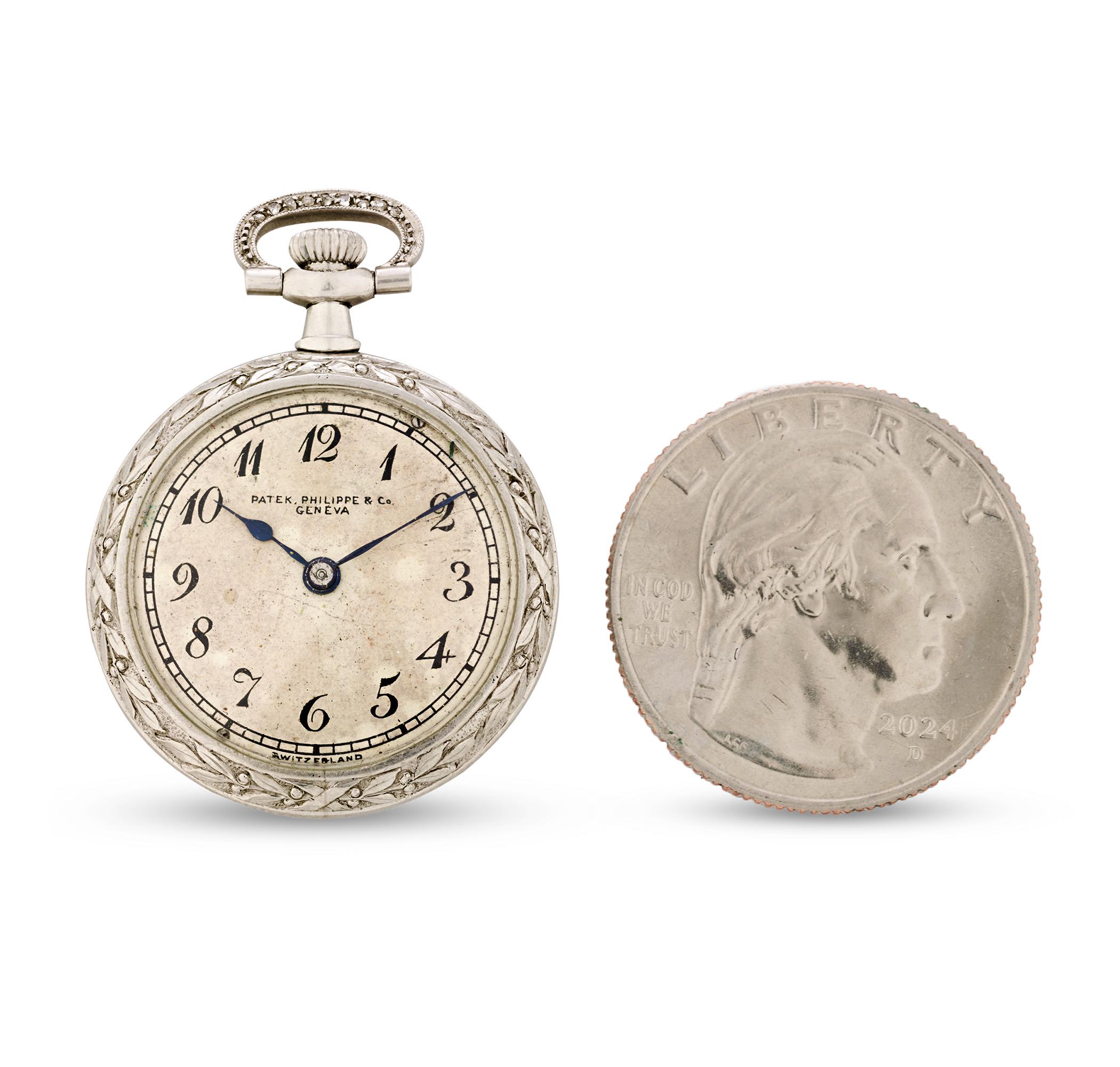 Patek Philippe Platinum Pendant Watch In Good Condition For Sale In New Orleans, LA