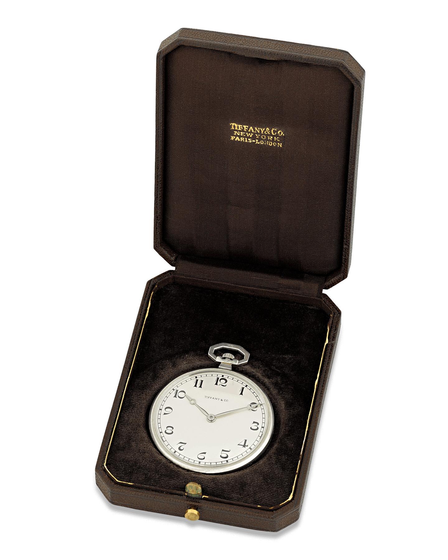 Patek Philippe Platinum Pocket Watch for Tiffany & Co In Excellent Condition In New Orleans, LA