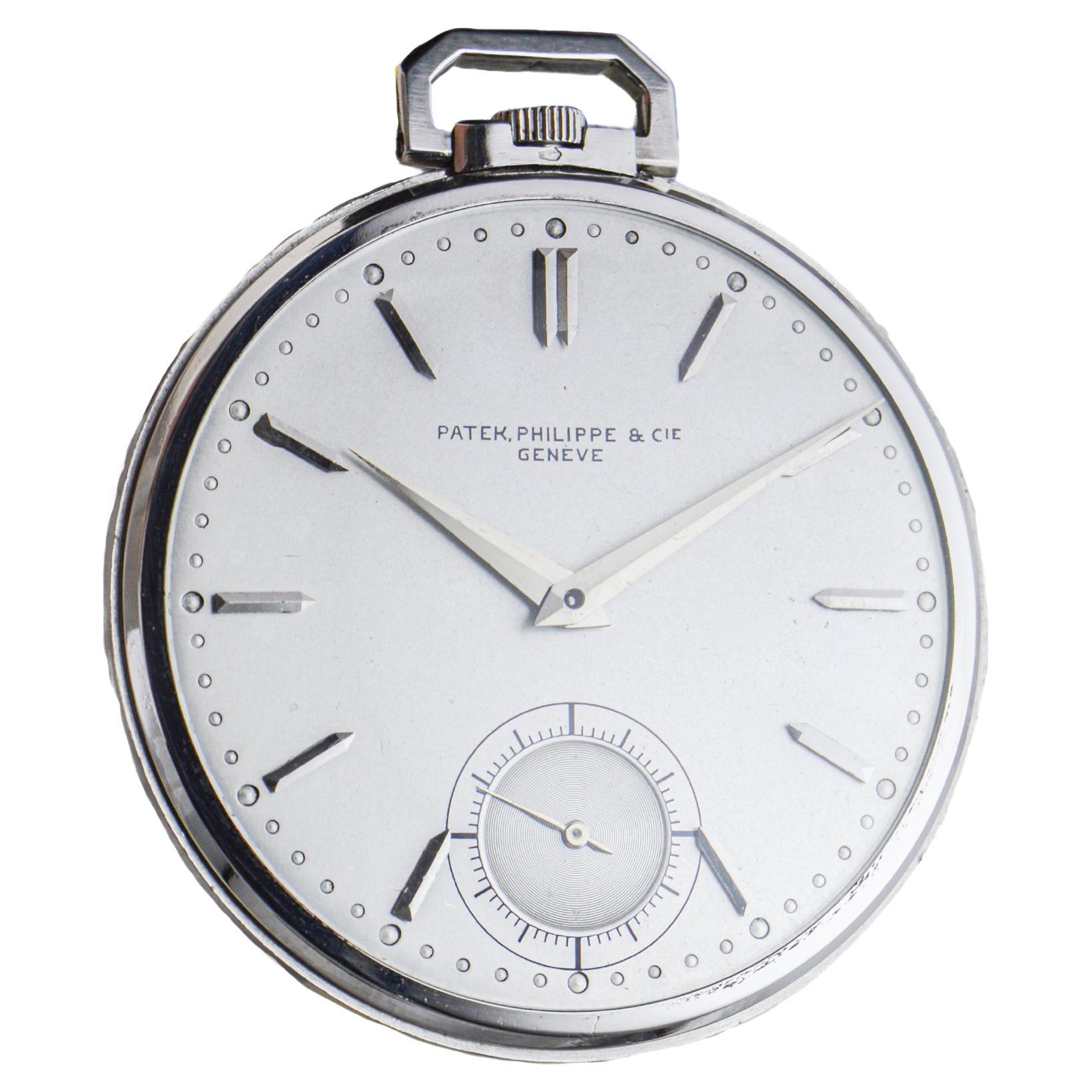 Women's or Men's Patek Philippe Platinum Pocket Watch from 1940's Hand Made 