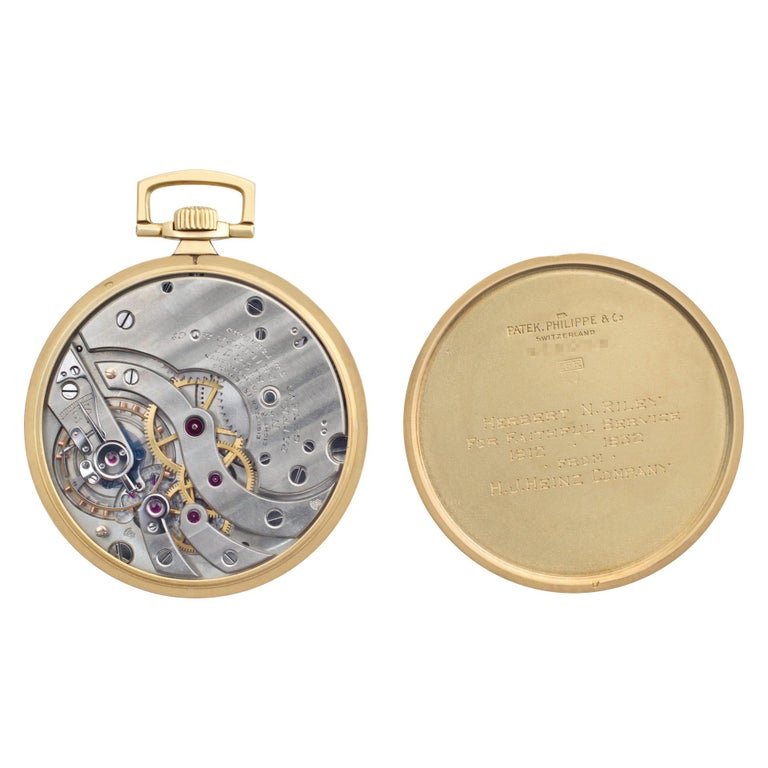 Patek Philippe Pocket Watch Pocket Watch 18k High Polish Yellow Gold In Excellent Condition For Sale In Surfside, FL