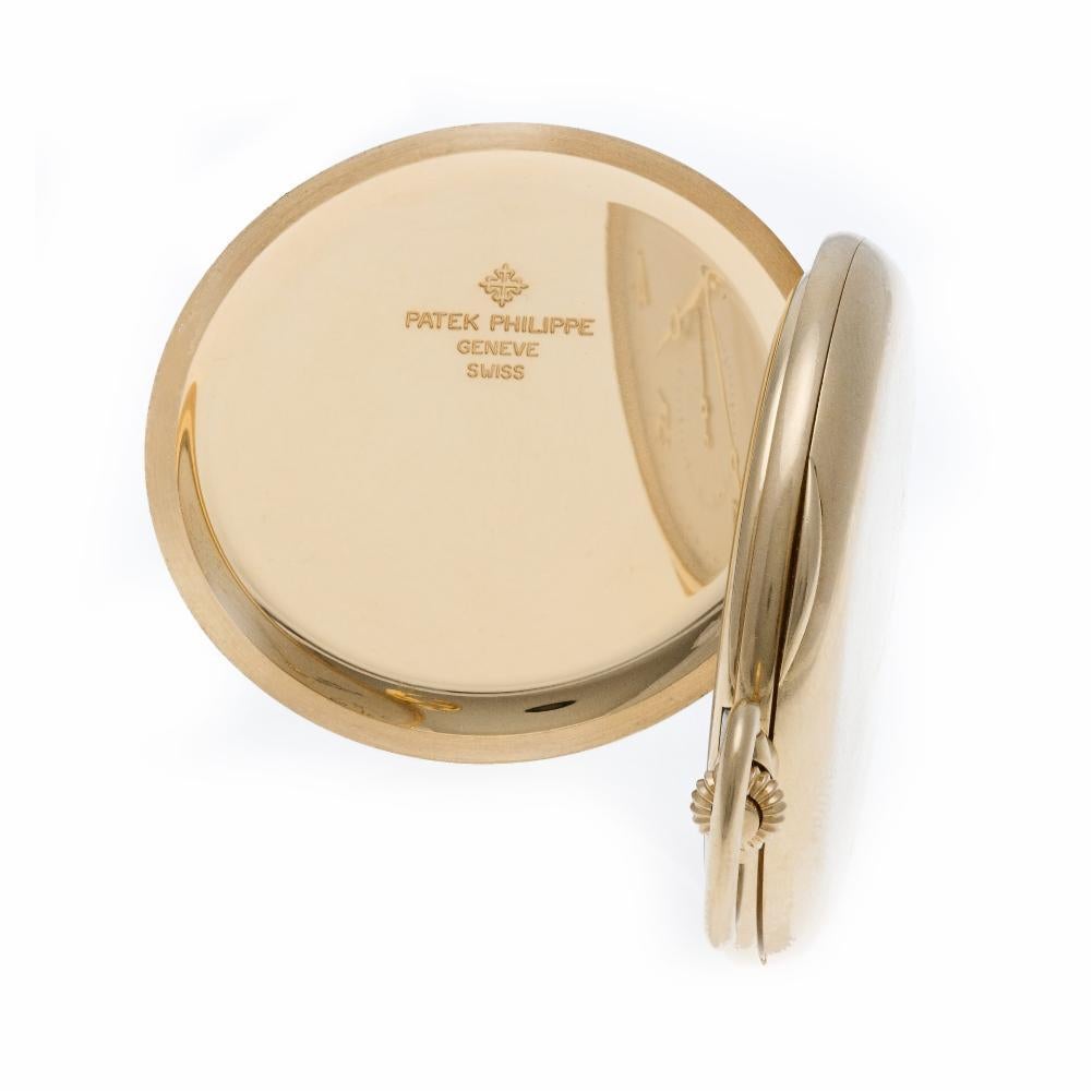 Patek Philippe Pocket Watch Reference #: 983J-001. Mens Mechanical Hand Wind Watch Yellow Gold Silver 0 MM. Verified and Certified by WatchFacts. 1 year warranty offered by WatchFacts.
