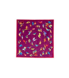 Patek Philippe Purple Birds of Paradise Print Silk Scarf