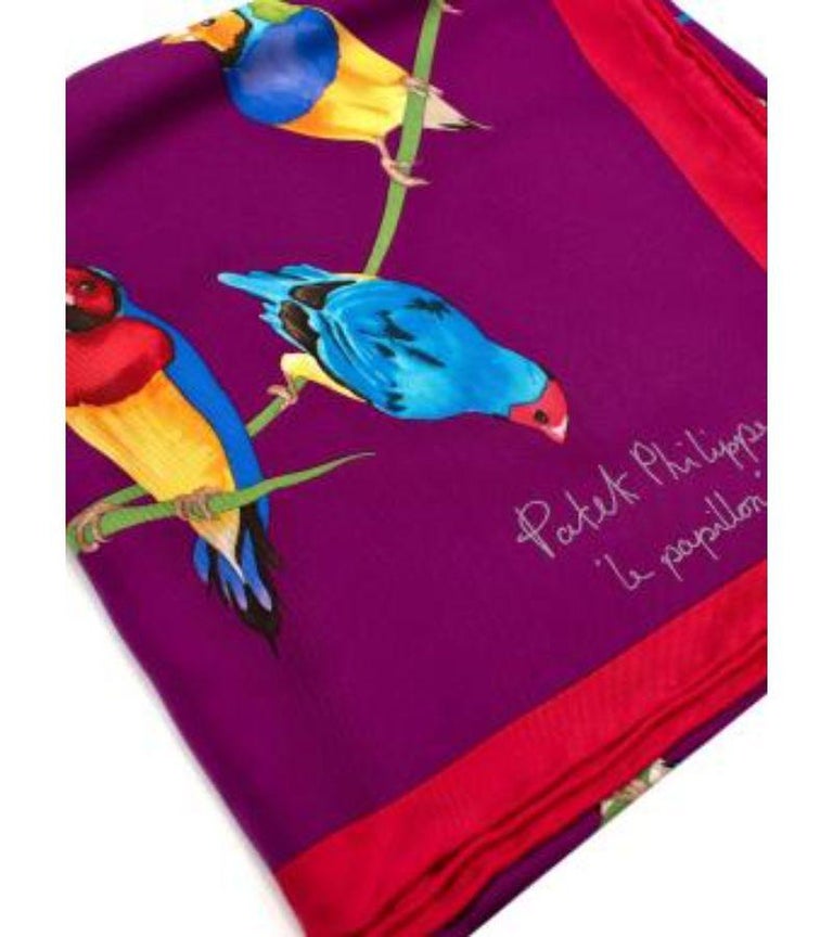 Foulard En Soie Patek Philippe - Multicolore Floral - Fait Main Vintage - Occasion