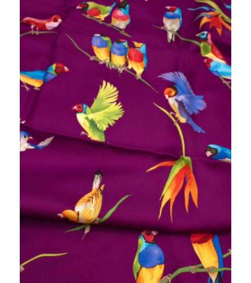 Patek Philippe Purple Birds of Paradise Print Silk Scarf 2