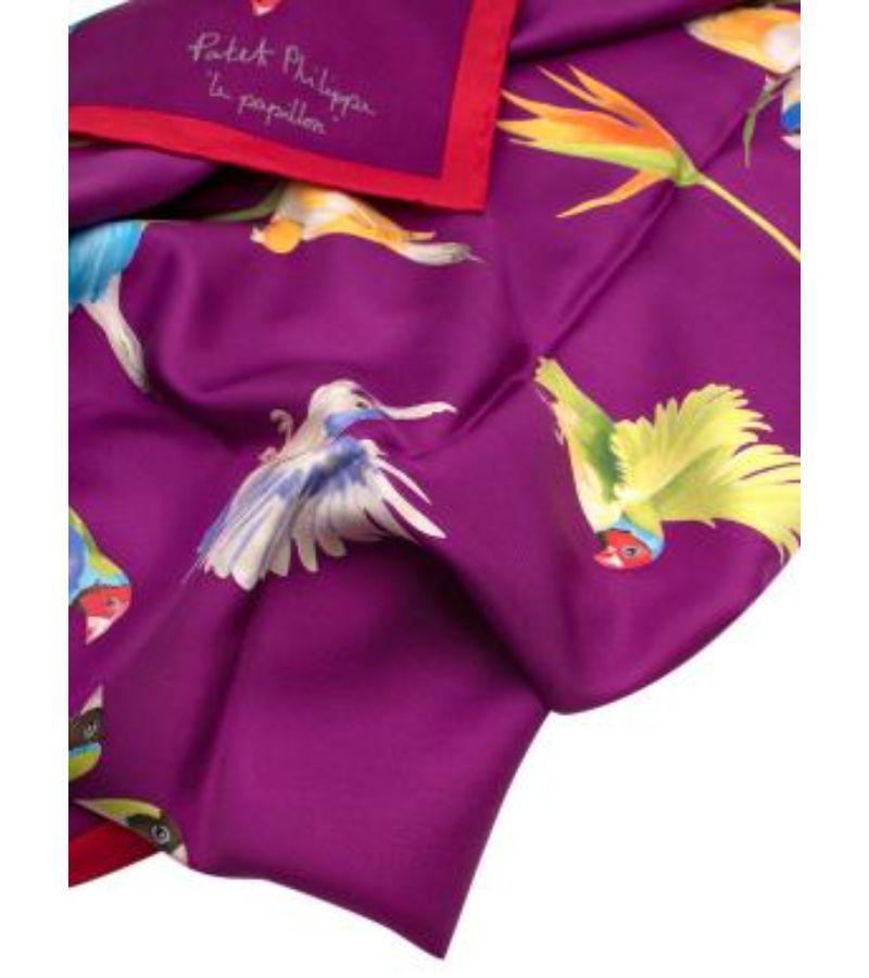 Patek Philippe Purple Birds of Paradise Print Silk Scarf 3
