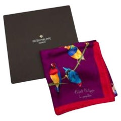 Patek Philippe Purple Birds of Paradise Print Silk Scarf