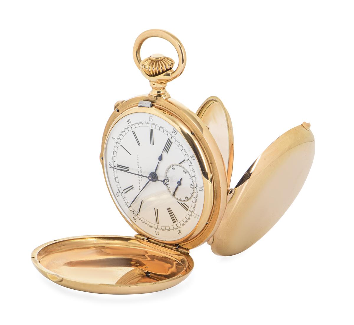 Patek Philippe Rare Full Hunter Pocket Watch Split Seconds Chronograph Rose Gold 1