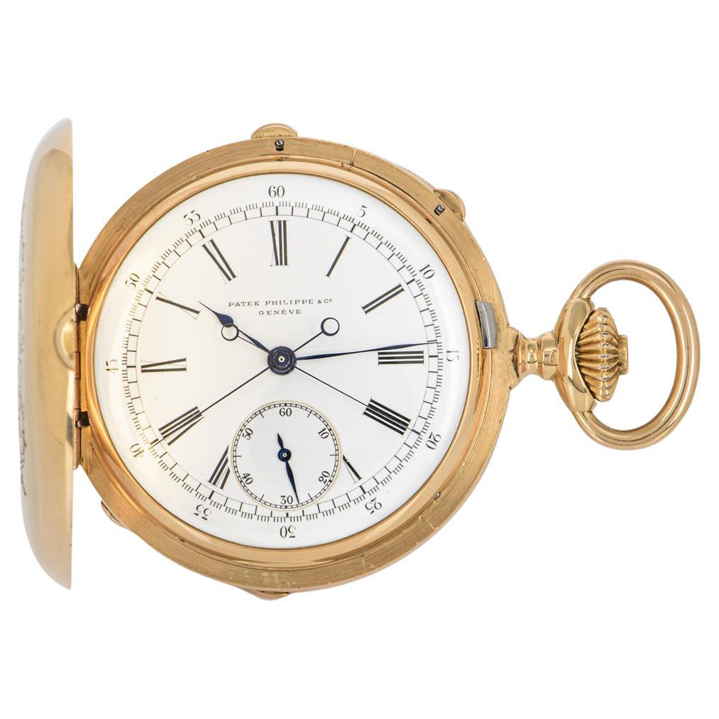 Patek Philippe Rare Full Hunter Pocket Watch Split Seconds Chronograph Rose Gold