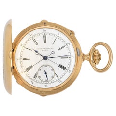 Vintage Patek Philippe Rare Full Hunter Pocket Watch Split Seconds Chronograph Rose Gold