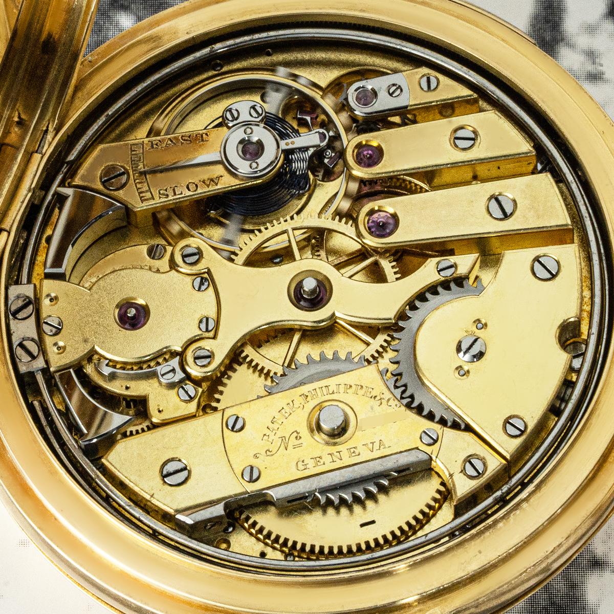 Patek Philippe Rare Gold Quarter Repeater Half Hunter Pocket Watch C1880s For Sale 1