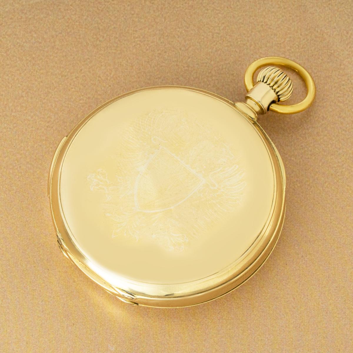 Patek Philippe Rare Gold Quarter Repeater Half Hunter Pocket Watch C1880s For Sale 2
