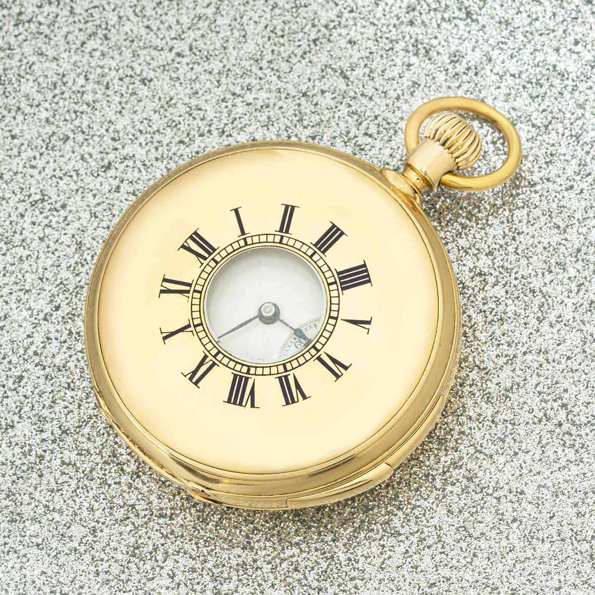 Patek Philippe Rare Gold Quarter Repeater Half Hunter Pocket Watch C1880s For Sale 3