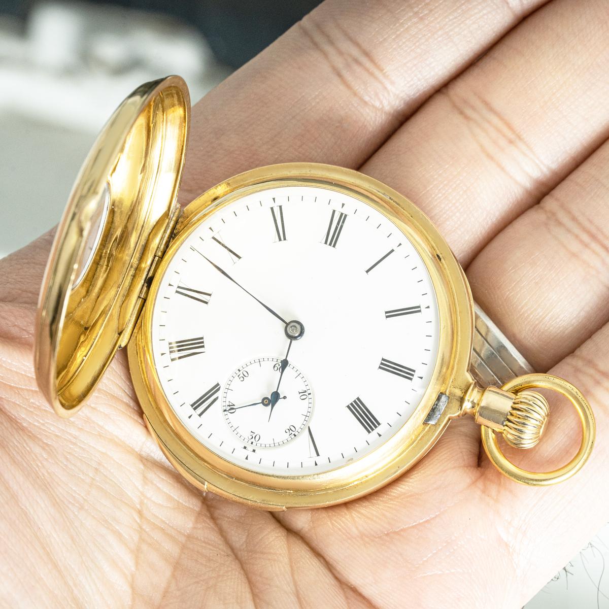 Patek Philippe Rare Gold Quarter Repeater Half Hunter Pocket Watch C1880s For Sale 4