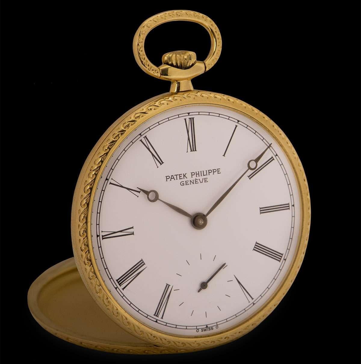 Patek Philippe Rare Open Face Pocket Watch Vintage White Lacquered Dial 652/22 In Excellent Condition In London, GB