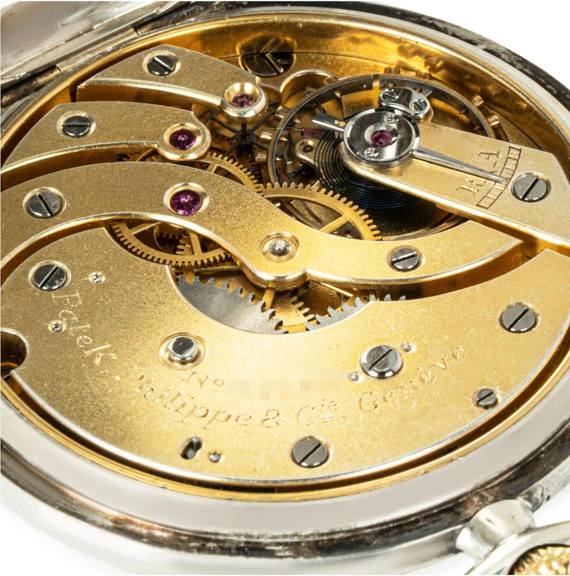 Patek Philippe Rare Sliver & Gold Keyless Lever OpenFace DressPocket Watch C1920 Excellent état - En vente à London, GB