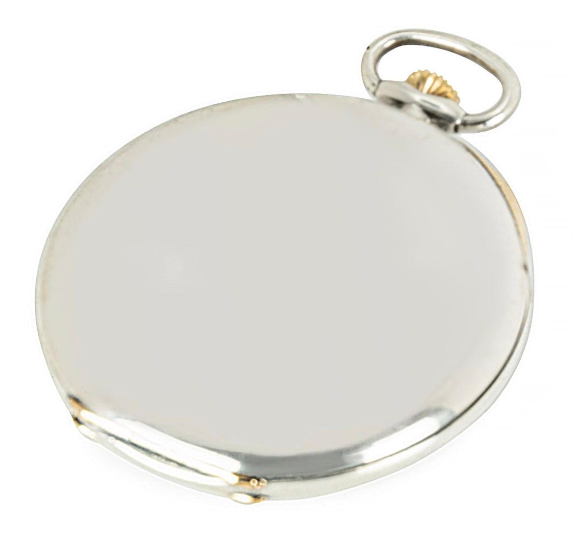 Patek Philippe Rare Sliver & Gold Keyless Lever OpenFace DressPocket Watch C1920 en vente 1