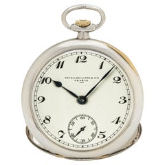 Antique Patek Philippe Rare Sliver & Gold Keyless Lever OpenFace DressPocket Watch C1920