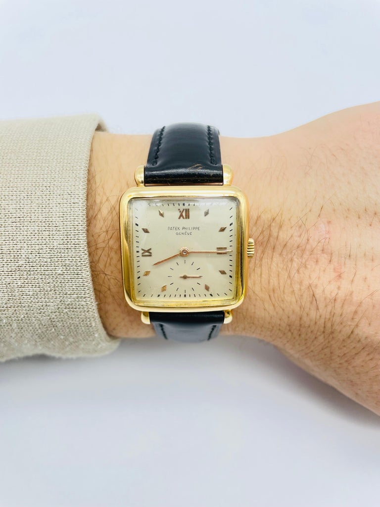 Patek Philippe Rectangular Cushion 18K Yellow Gold 1950s, Ref. 2492 For ...