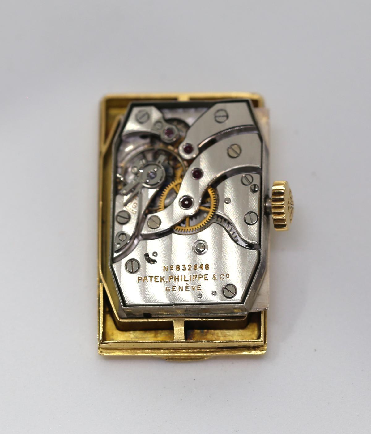 Patek Philippe Rectangular Hour Glass Ref 1593 Wristwatch Original Box, 1955 2
