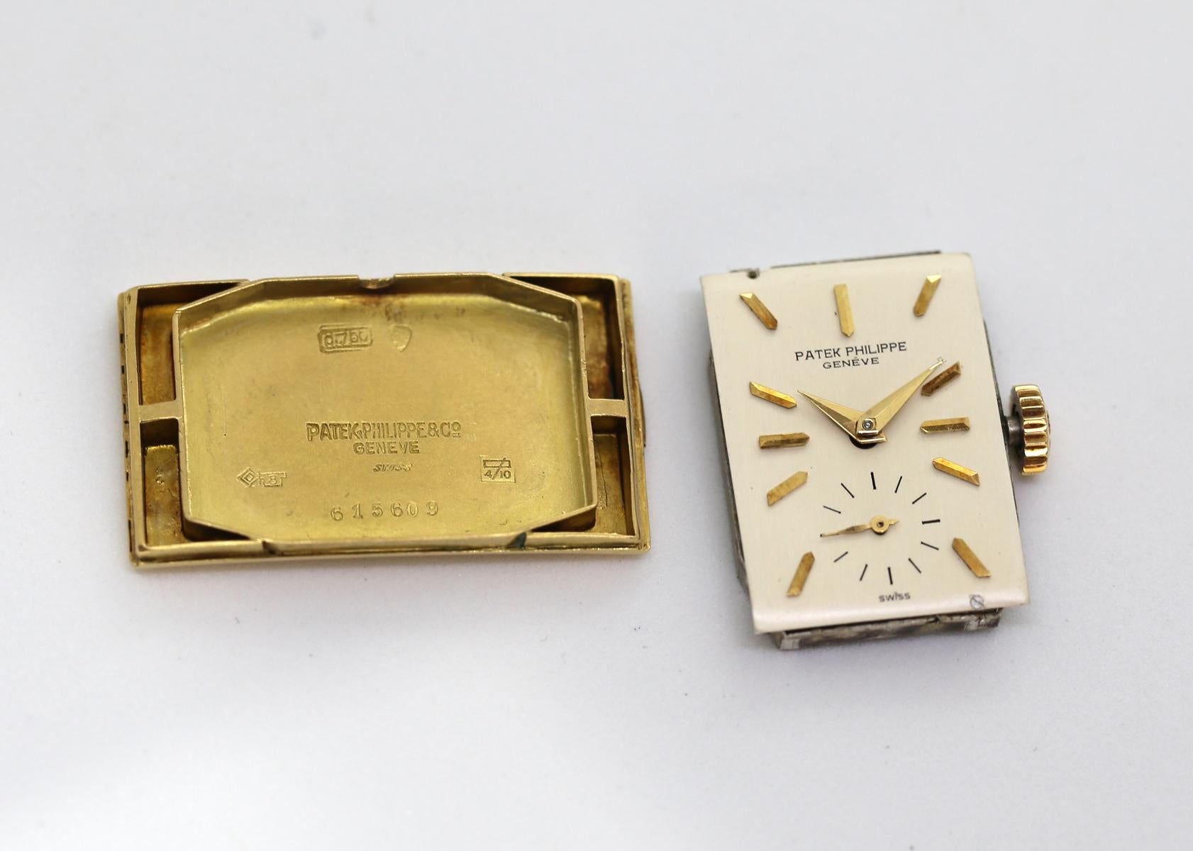 Patek Philippe Rectangular Hour Glass Ref 1593 Wristwatch Original Box, 1955 3