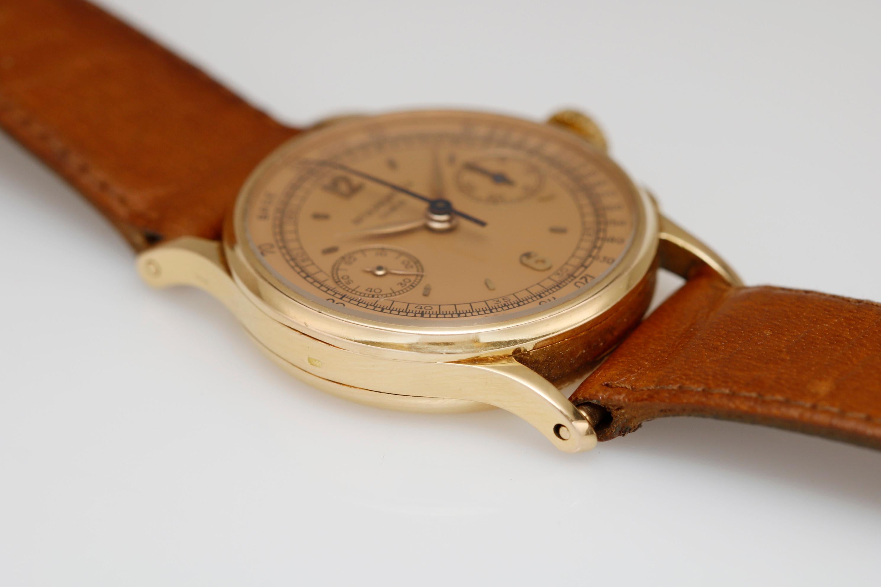 Patek Philippe Ref. 130 Pink Gold Chronograph with Archive, circa 1945 3