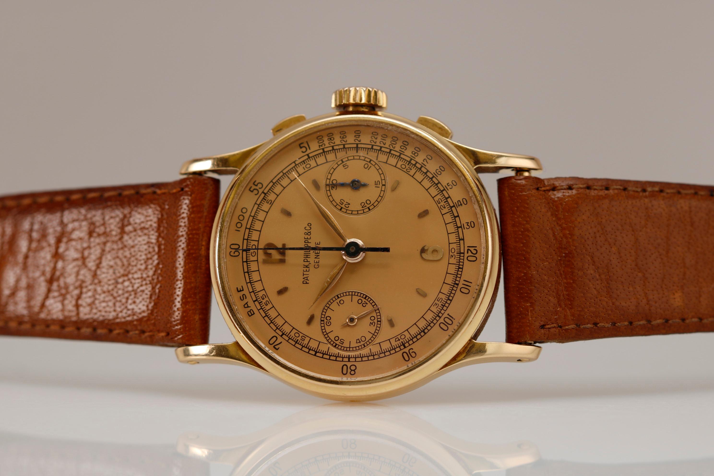 Patek Philippe Ref. 130 Pink Gold Chronograph with Archive, circa 1945 1