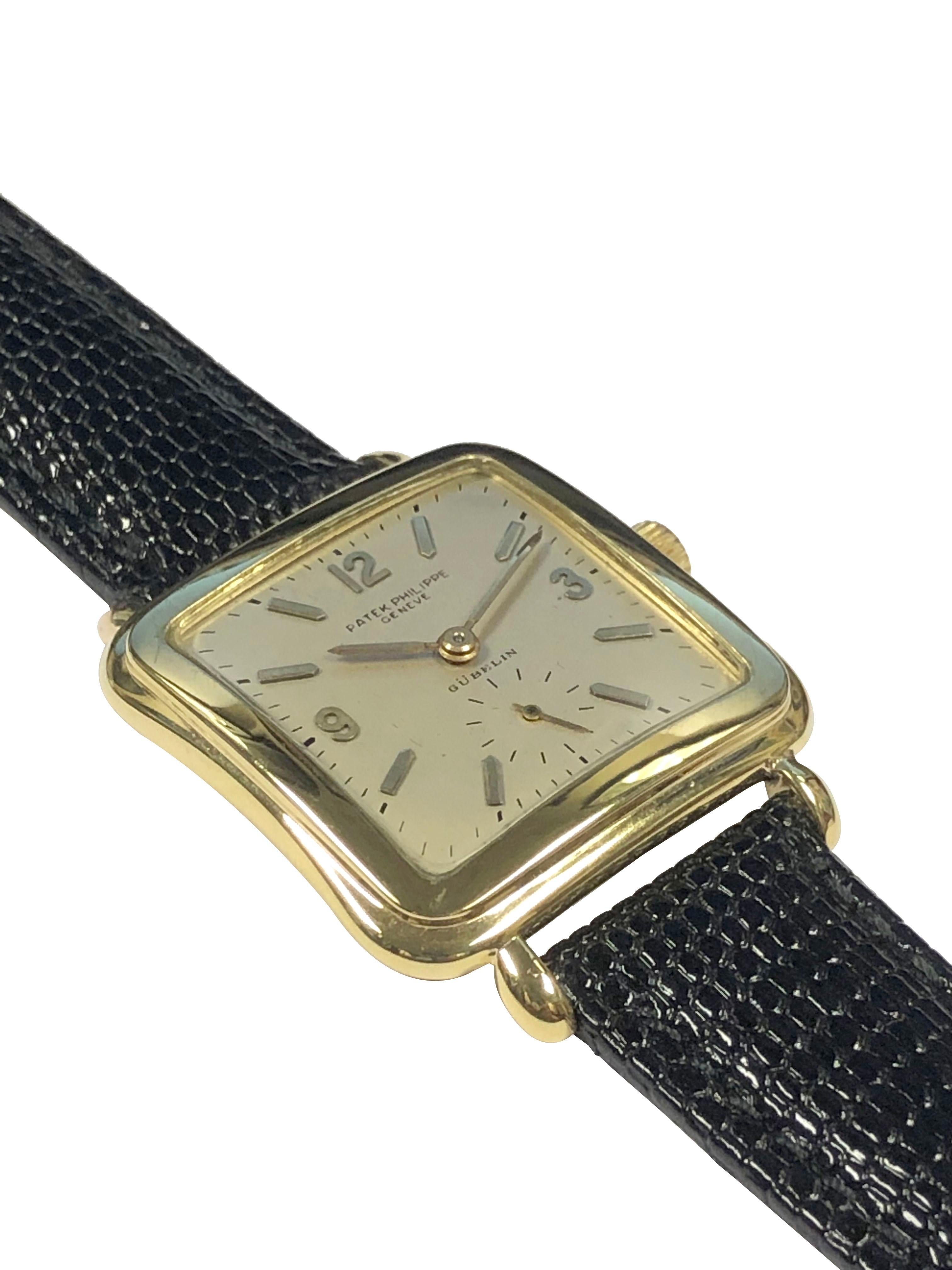 Patek Philippe Ref 2493 Vintage Gelbgold-Armbanduhr im Zustand „Hervorragend“ im Angebot in Chicago, IL
