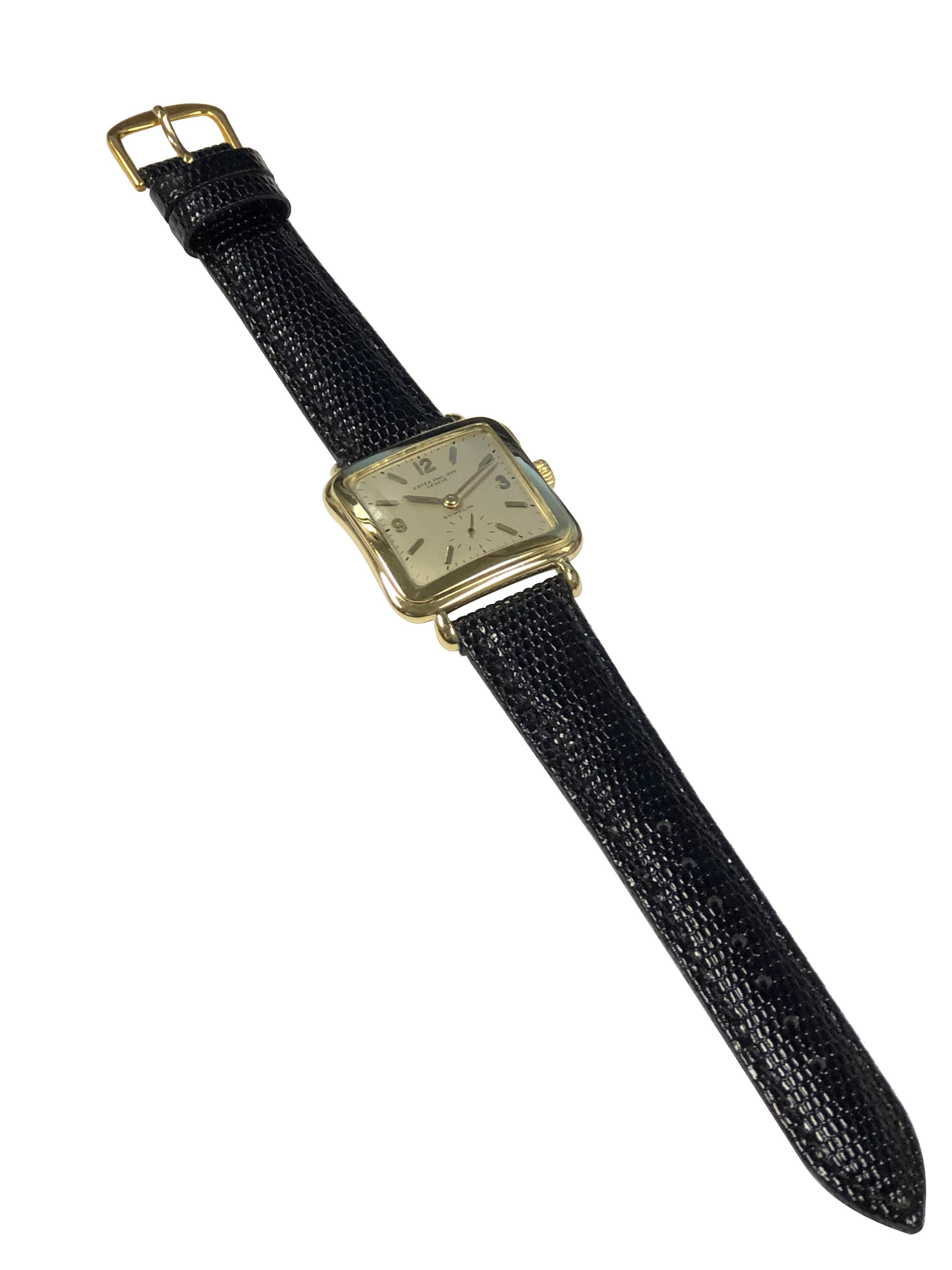 Patek Philippe Ref 2493 Vintage Gelbgold-Armbanduhr im Angebot 1