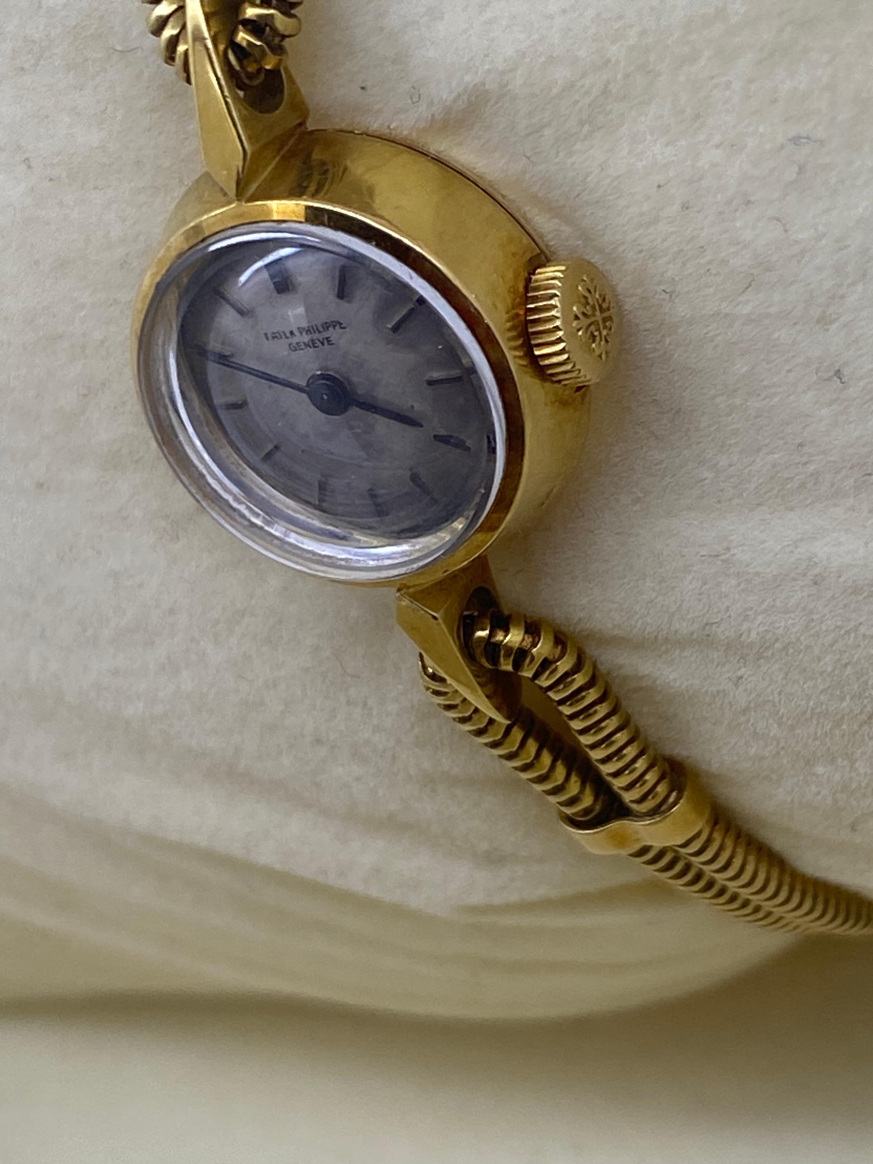 Patek Philippe ref 3306 18K Gold Cocktail Ladies' Watch in Original Box, c1962. For Sale 3
