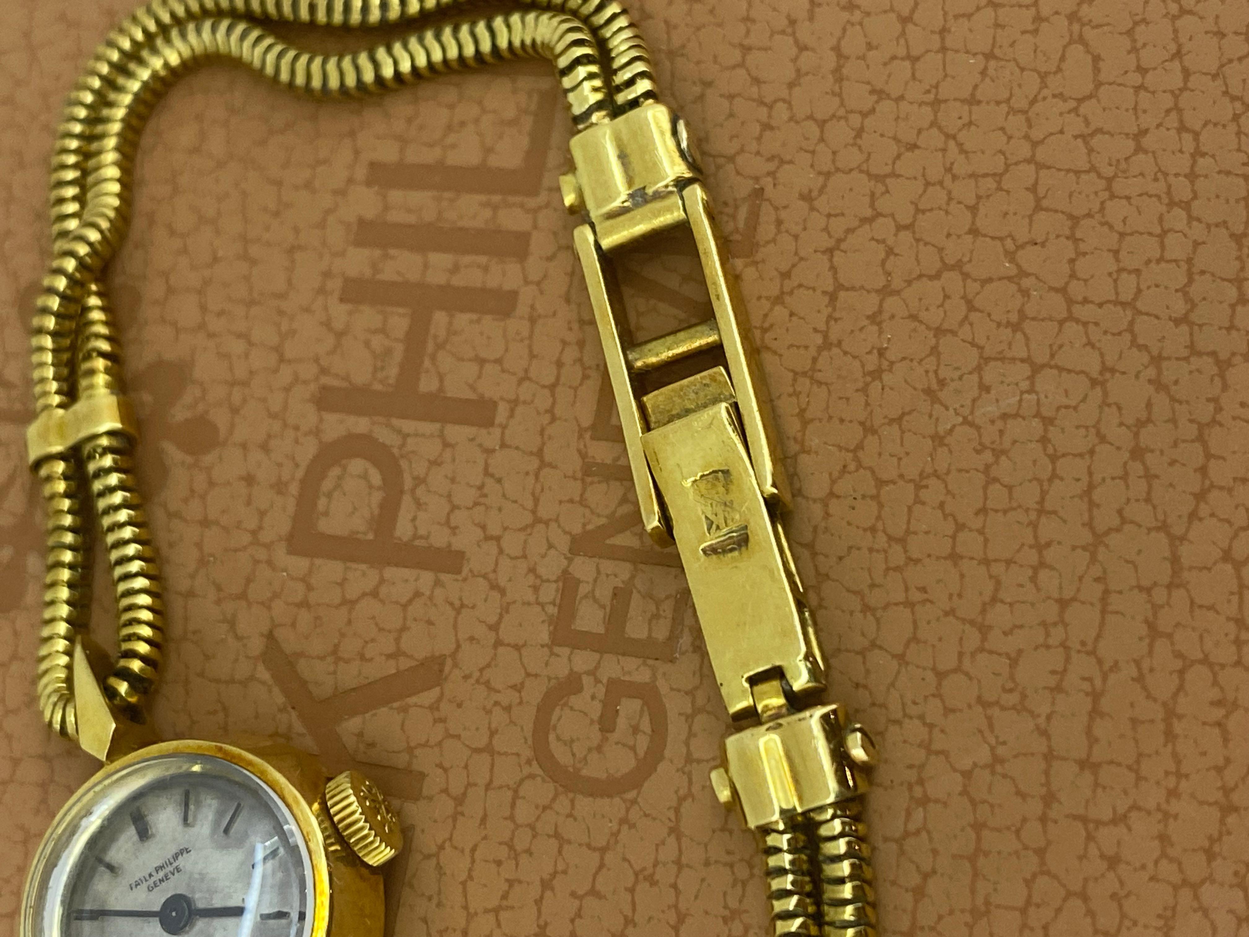Patek Philippe ref 3306 18K Gold Cocktail Ladies' Watch in Original Box, c1962. For Sale 4