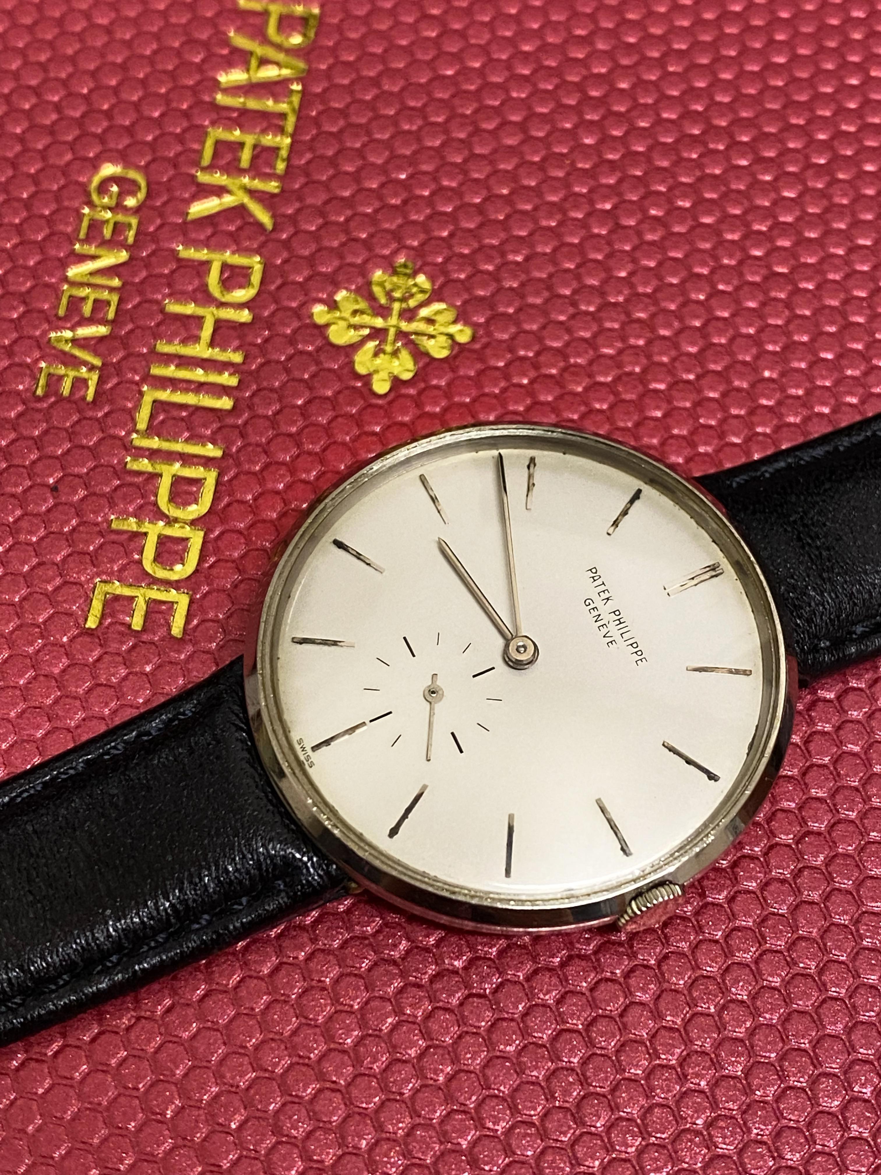 Retro Patek Philippe Ref 3516 18k White Gold Manual Vintage C1964 Mens' Watch + Cert