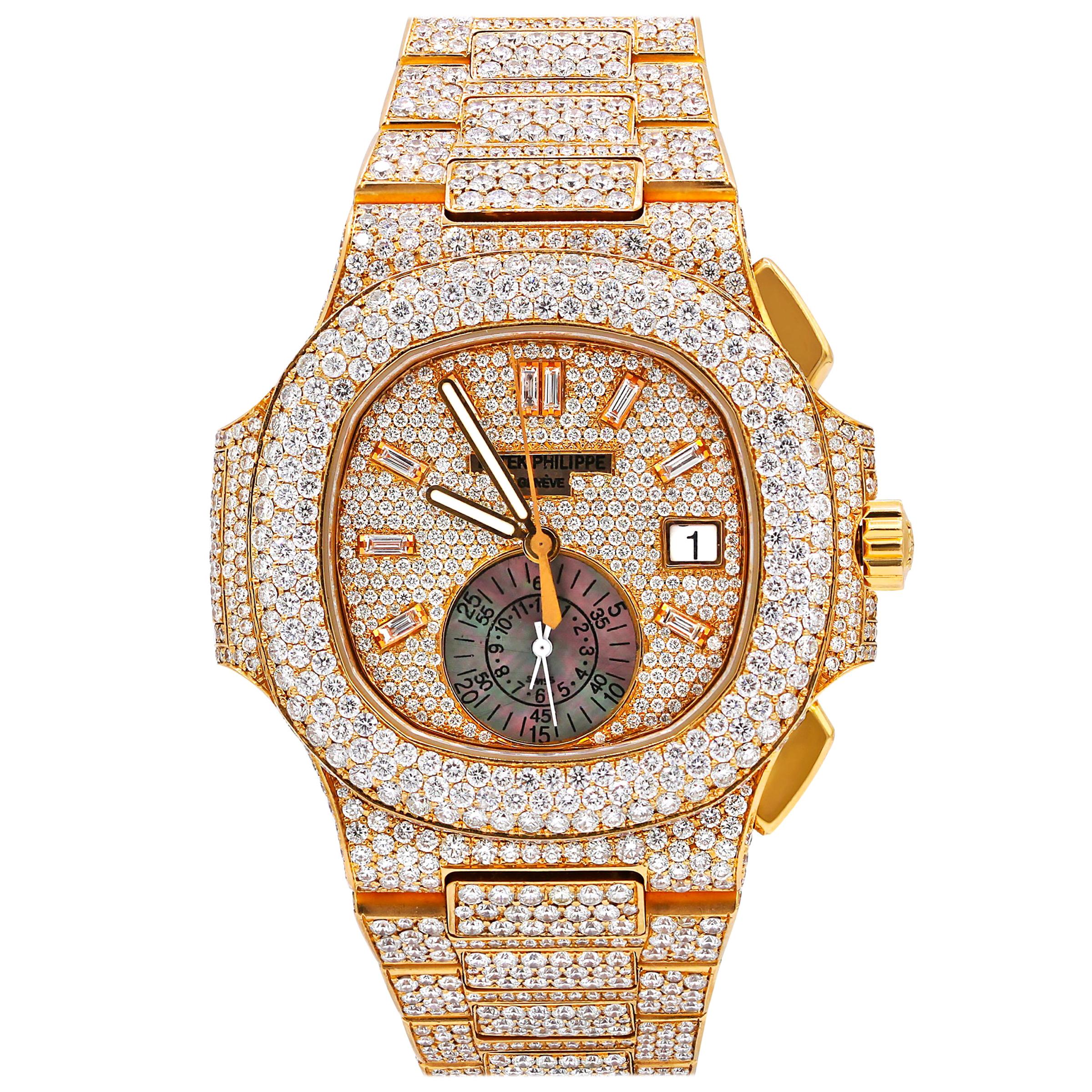 Patek Philippe Rose Gold Diamond Nautilus Automatic Wristwatch