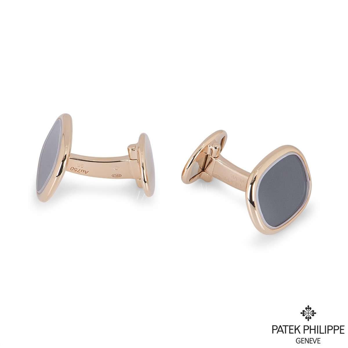 Patek Philippe Rose Gold Ellipse Cufflinks 205.9102R5-010 In Excellent Condition For Sale In London, GB