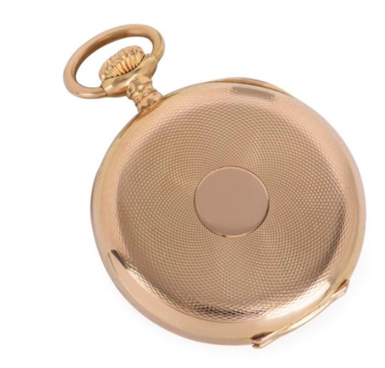 Patek Philippe Roségold Gondola Schlüssellose Klapp-Taschenuhr mit offenem Zifferblatt 1904 1