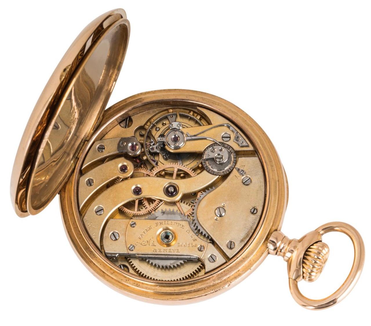 Patek Philippe Rose Gold Gondolo Keyless Lever Open Face Pocket Watch C1910 In Excellent Condition In London, GB